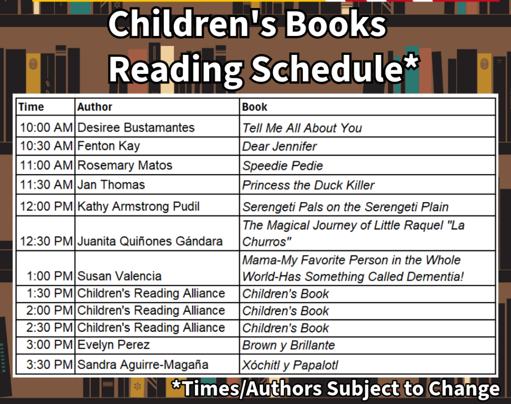 Kids' Activities Schedule - Click to enlarge